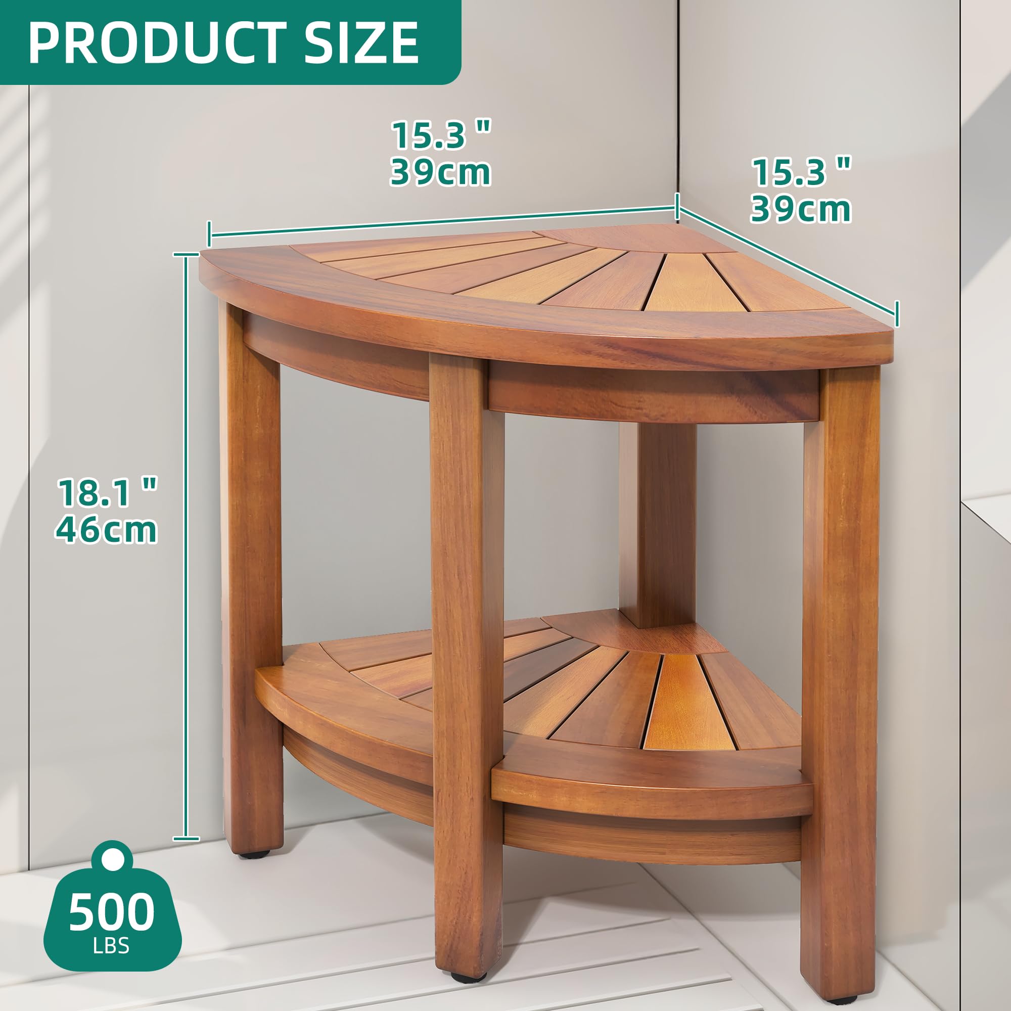YITAHOME stool placed in shower demonstrating compact space-saving benefit