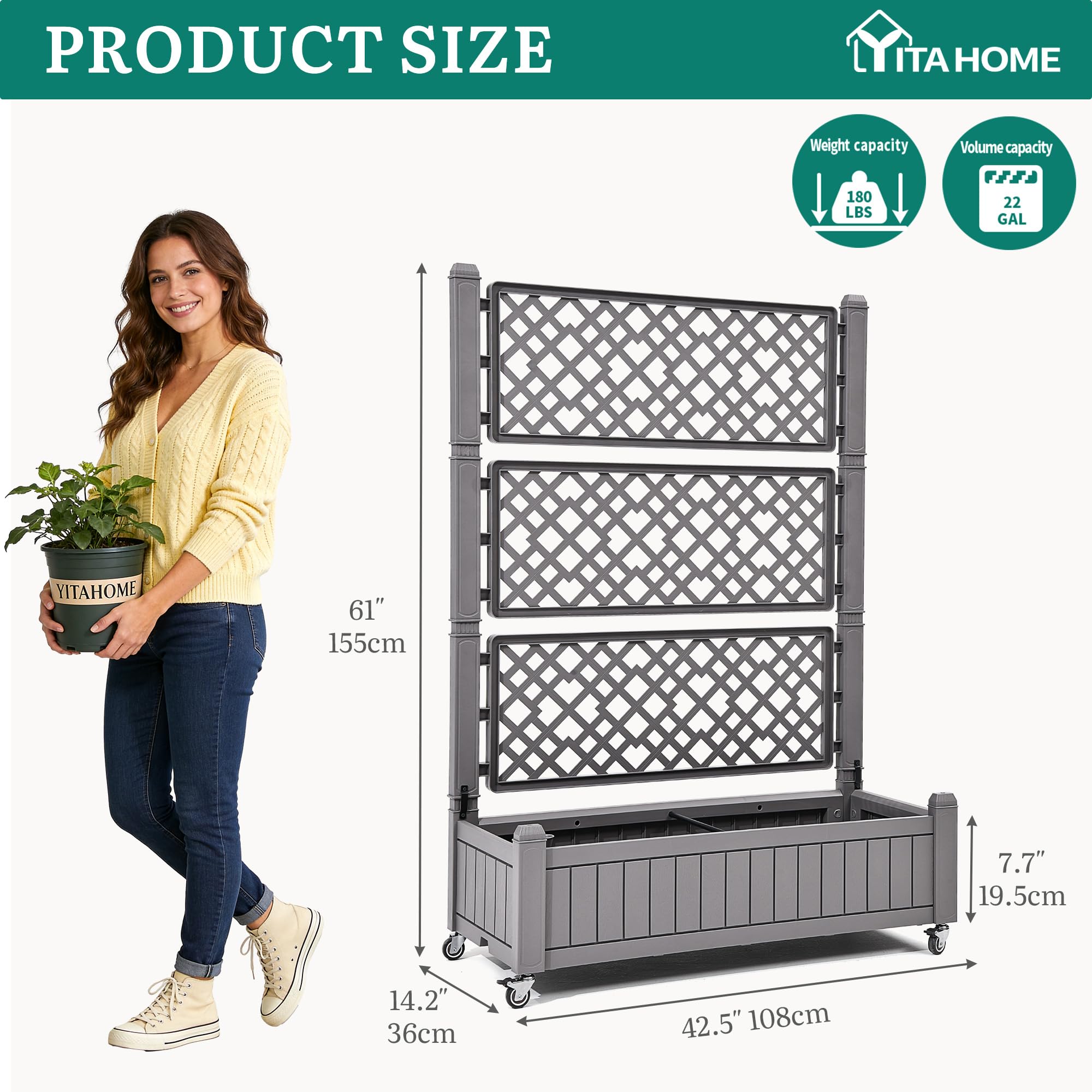 YITAHOME planter in use with vegetables and climbing plants for vertical harvests