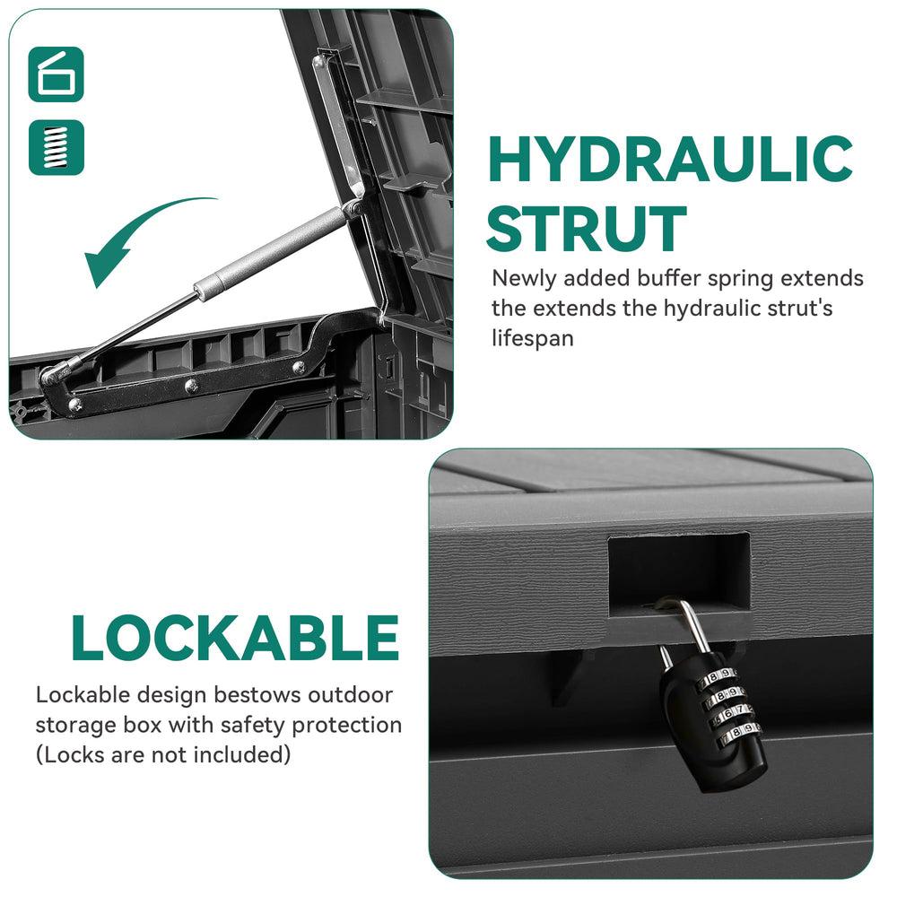 YITAHOME lid close-up with padlock hole showing lock-ready design for securing stored items