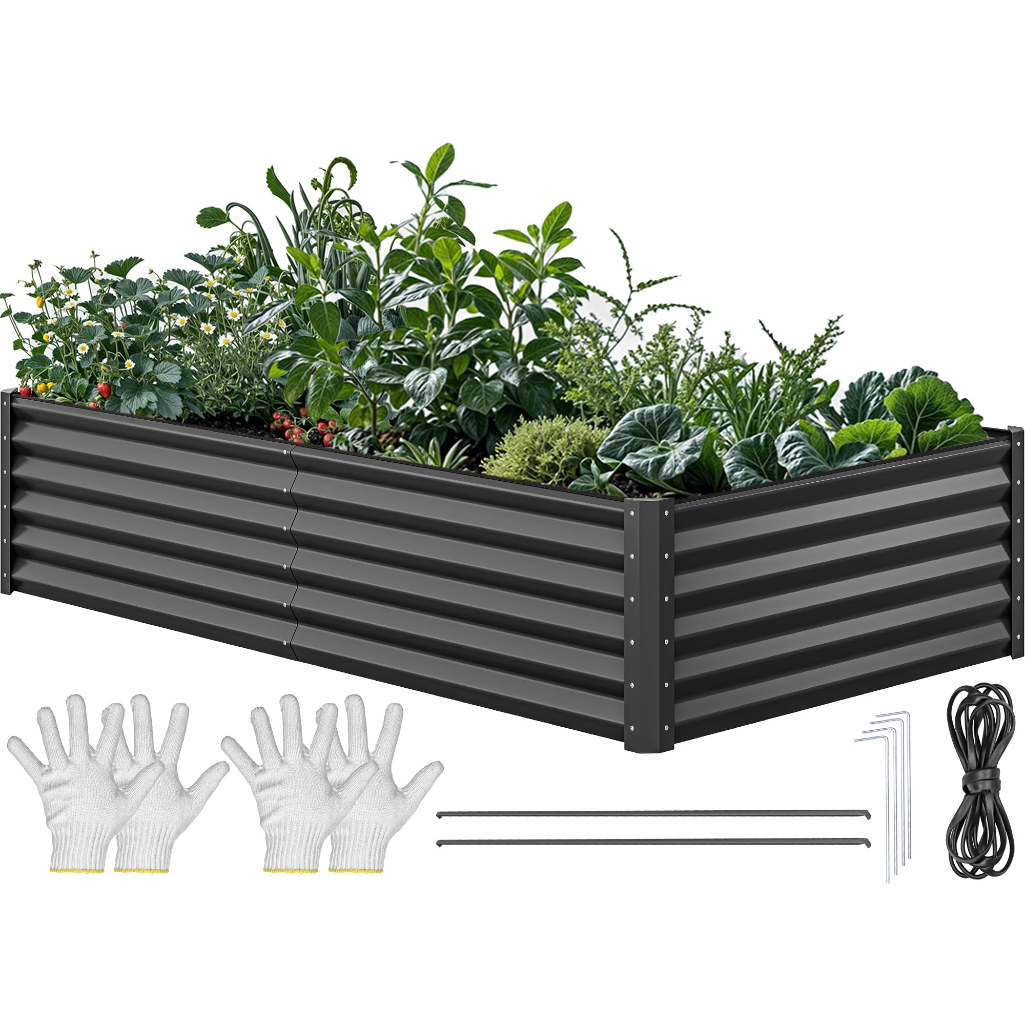 YITAHOME outdoor patio lifestyle shot of planter creating a neat, space-saving garden