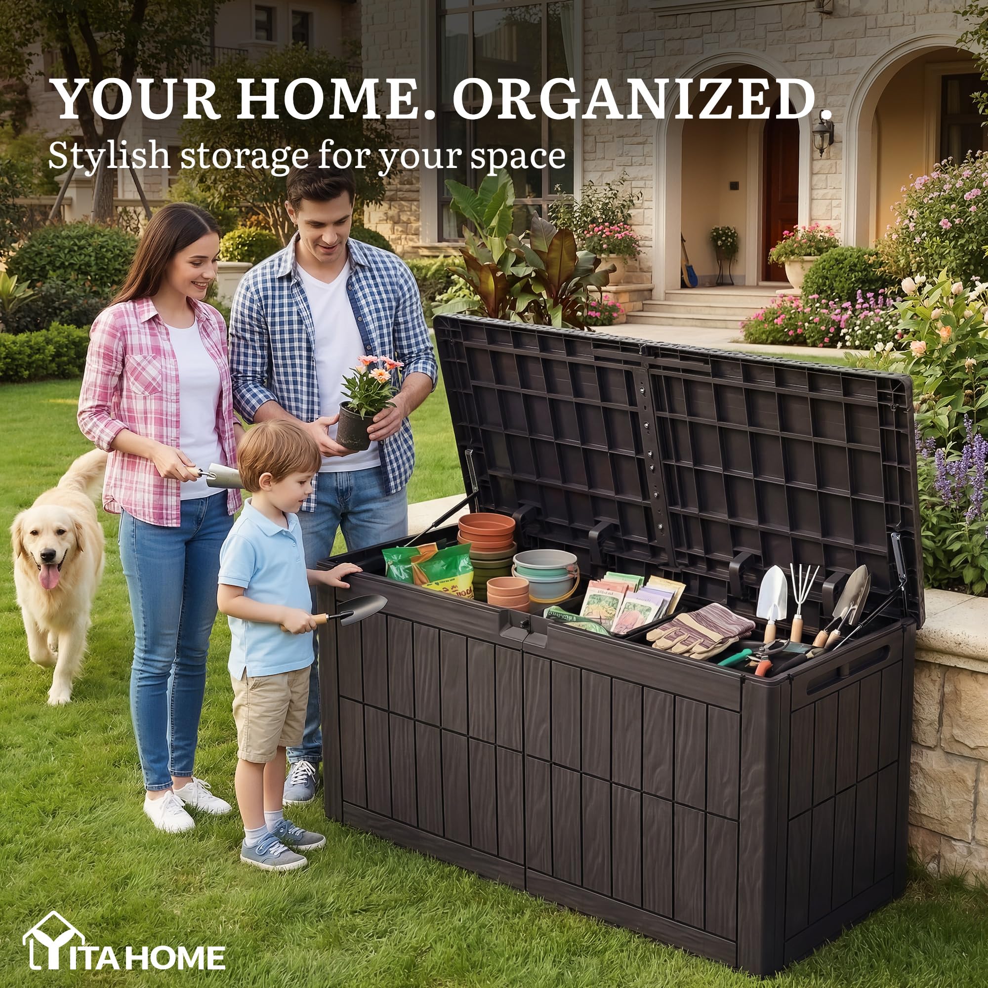 YITAHOME lockable latch focused view showing secure storage protection benefit