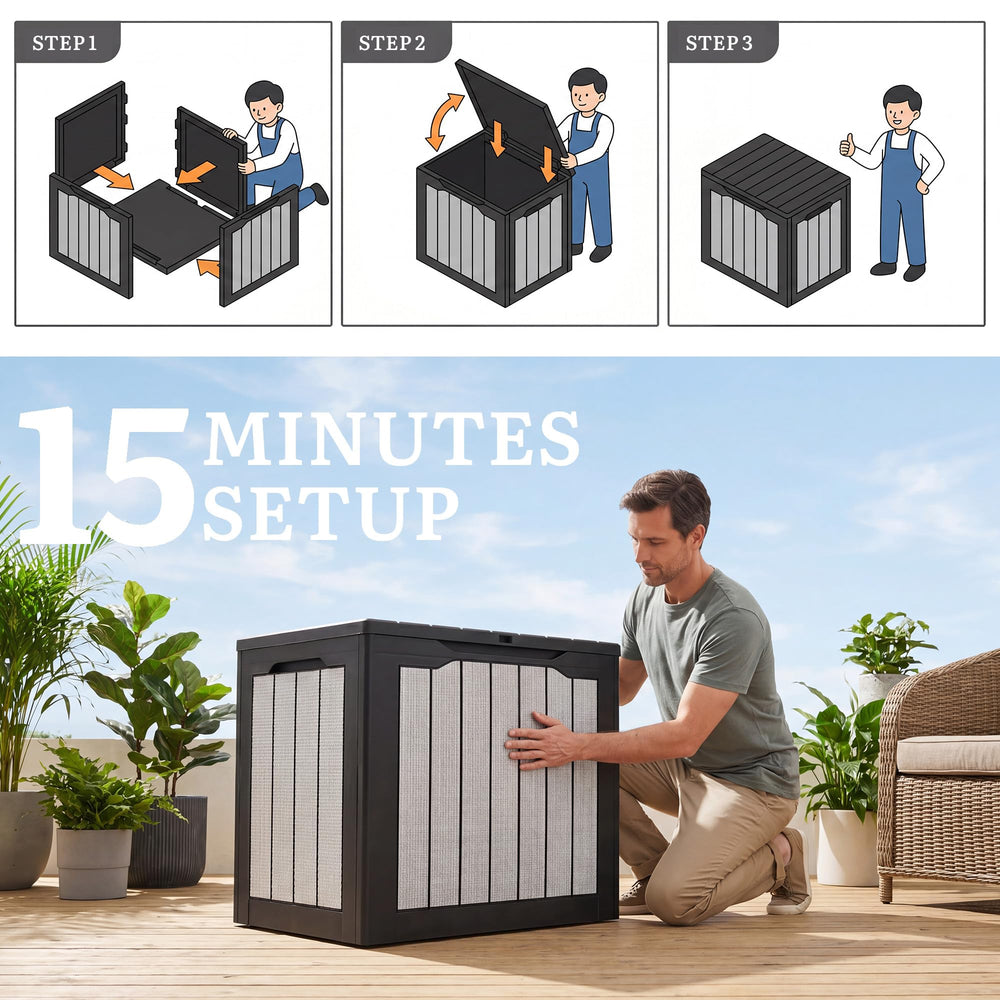 YITAHOME lock-ready lid detail showing security feature and protected storage benefit