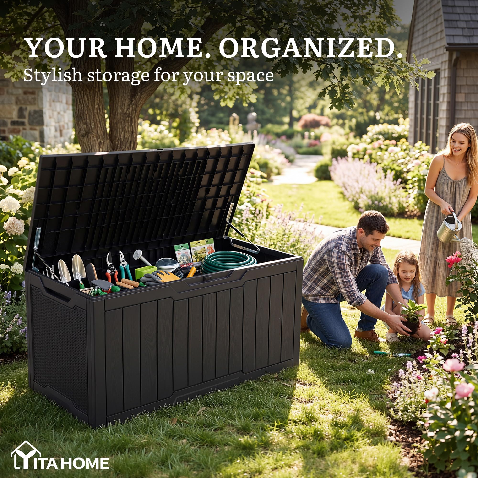 YITAHOME open lid showing roomy interior for cushions and gear