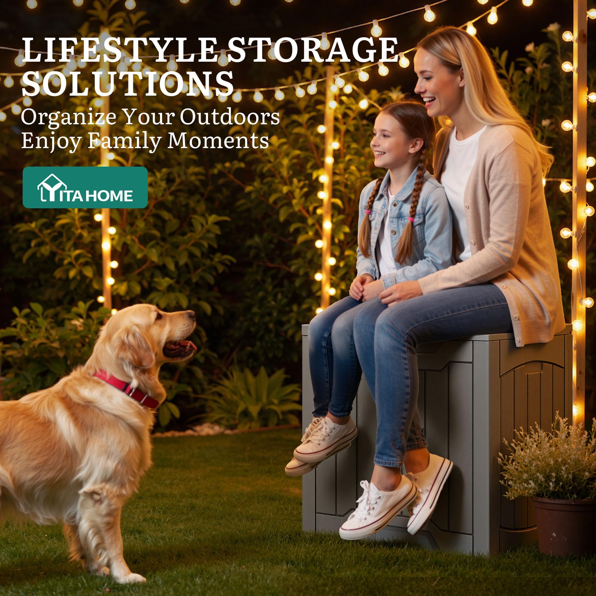 YITAHOME open lid revealing 30-gallon interior for organized storage