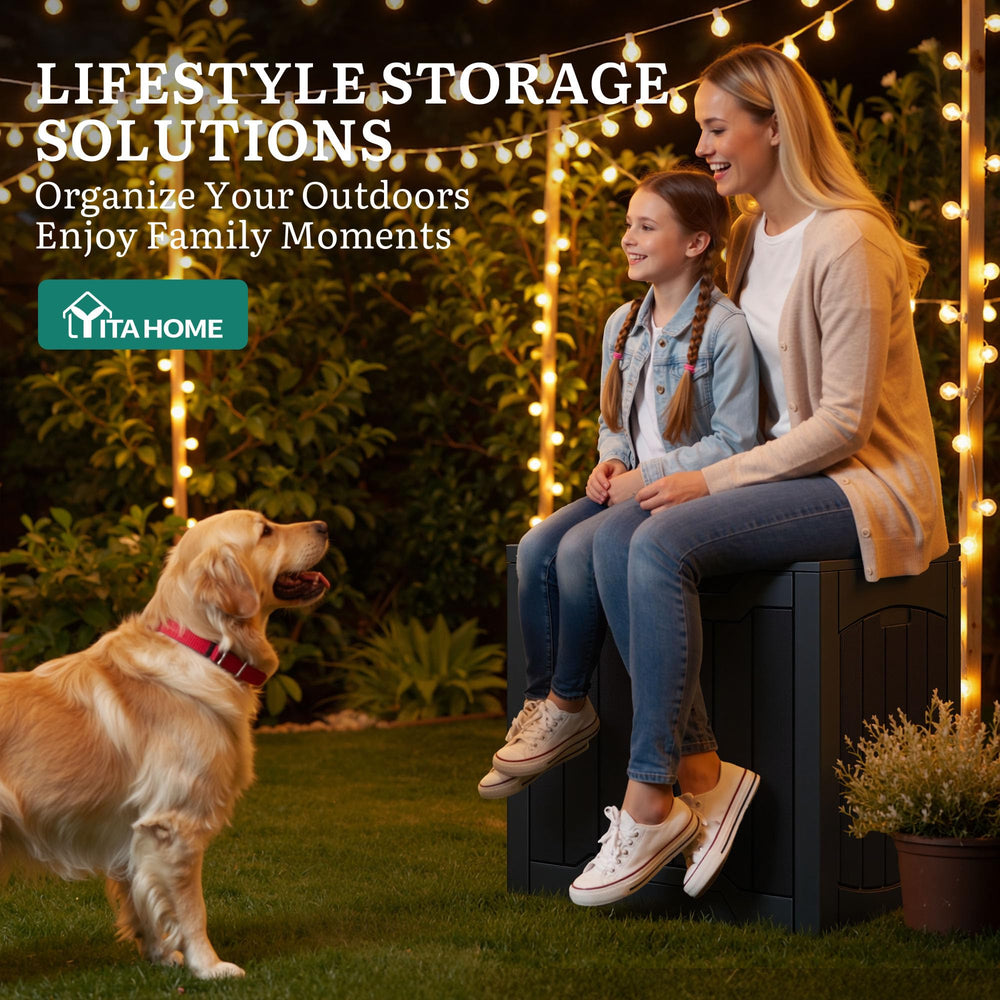 YITAHOME open lid revealing 30-gallon interior for organized storage