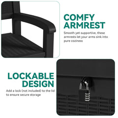 YITAHOME open lid displaying 70‑gallon interior and organized storage benefit