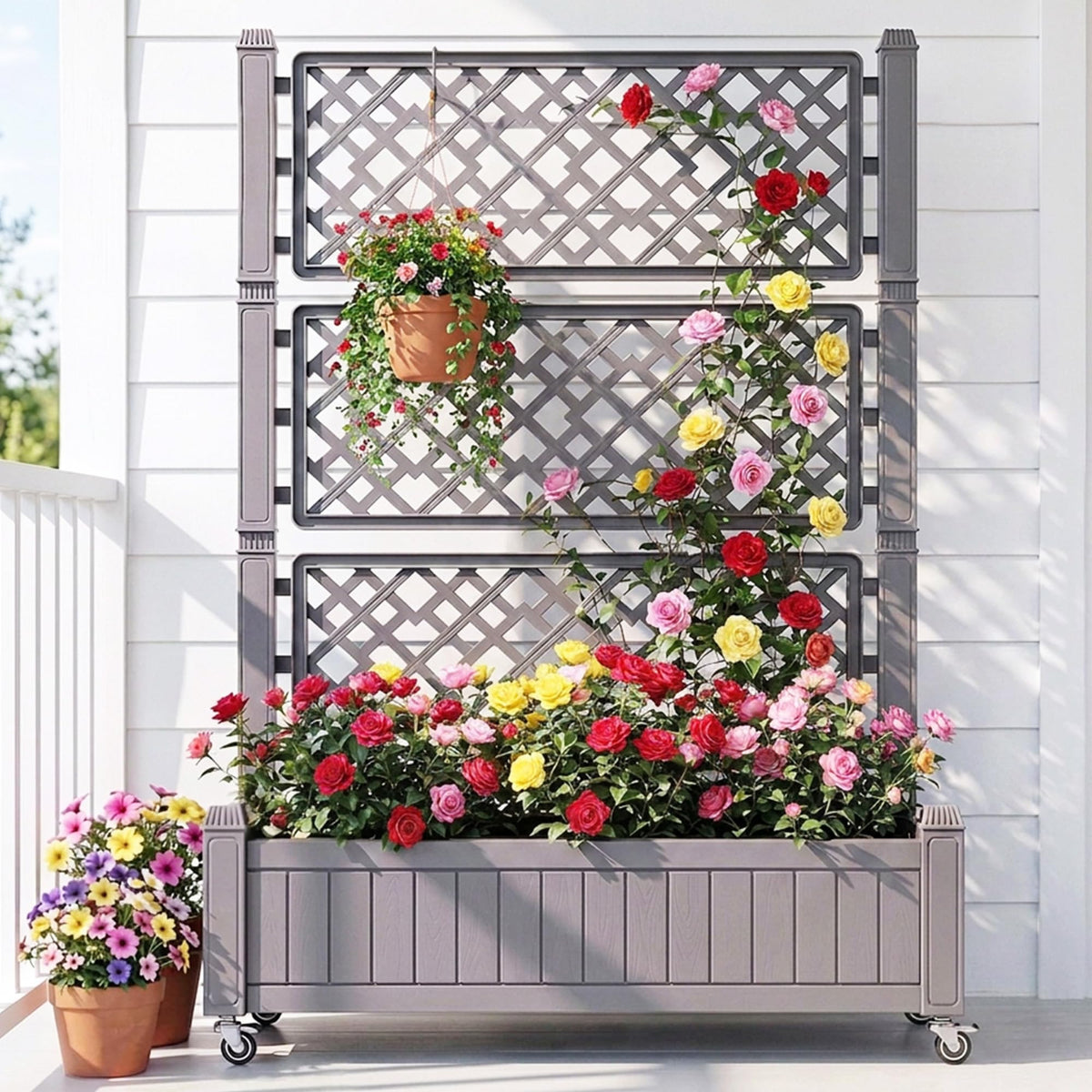 YITAHOME front view of raised planter for space-saving gardening