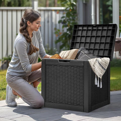 YITAHOME rattan-effect lid close-up showing textured style and durability benefit