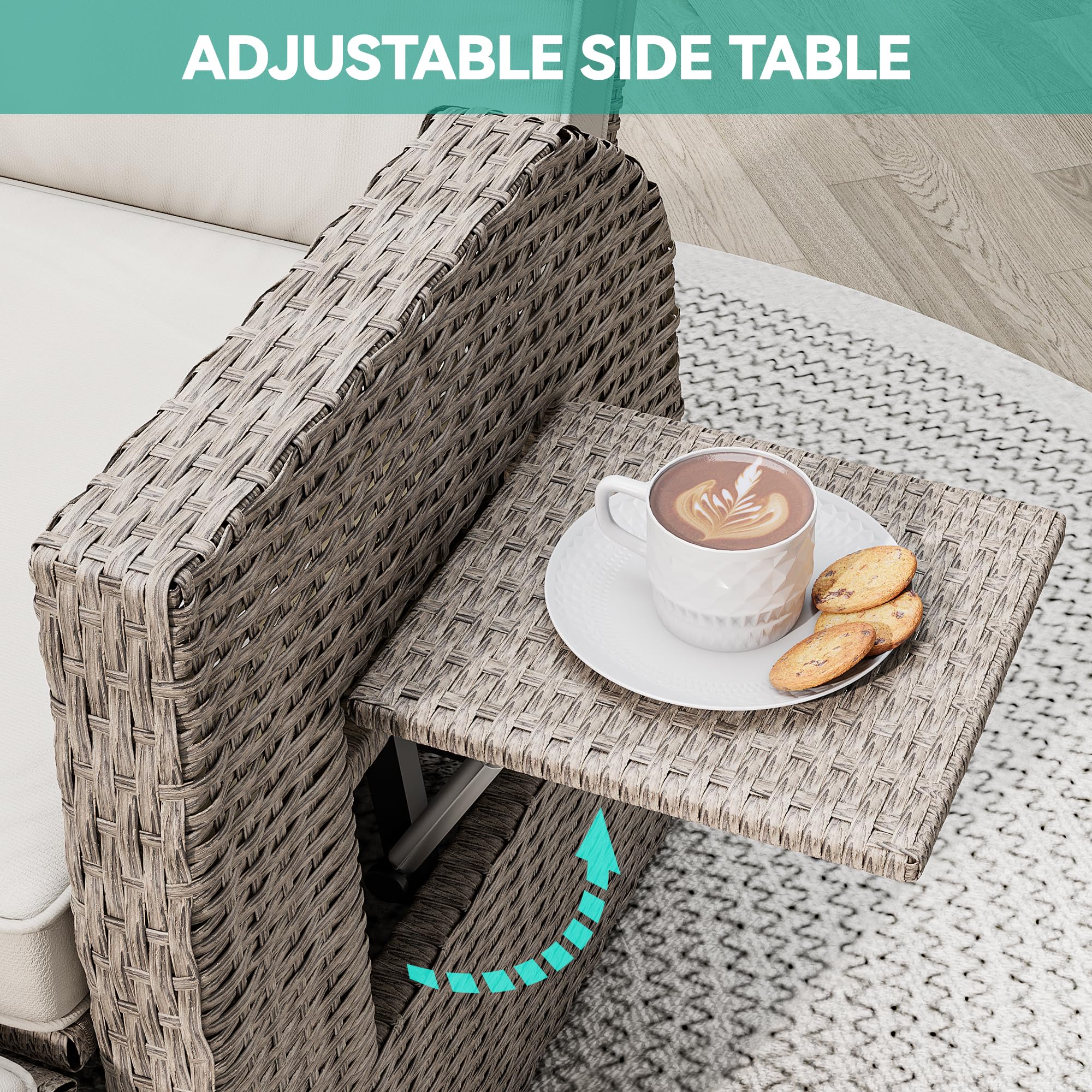 YITAHOME reclined at 150 degrees illustrating relaxed lounging angle