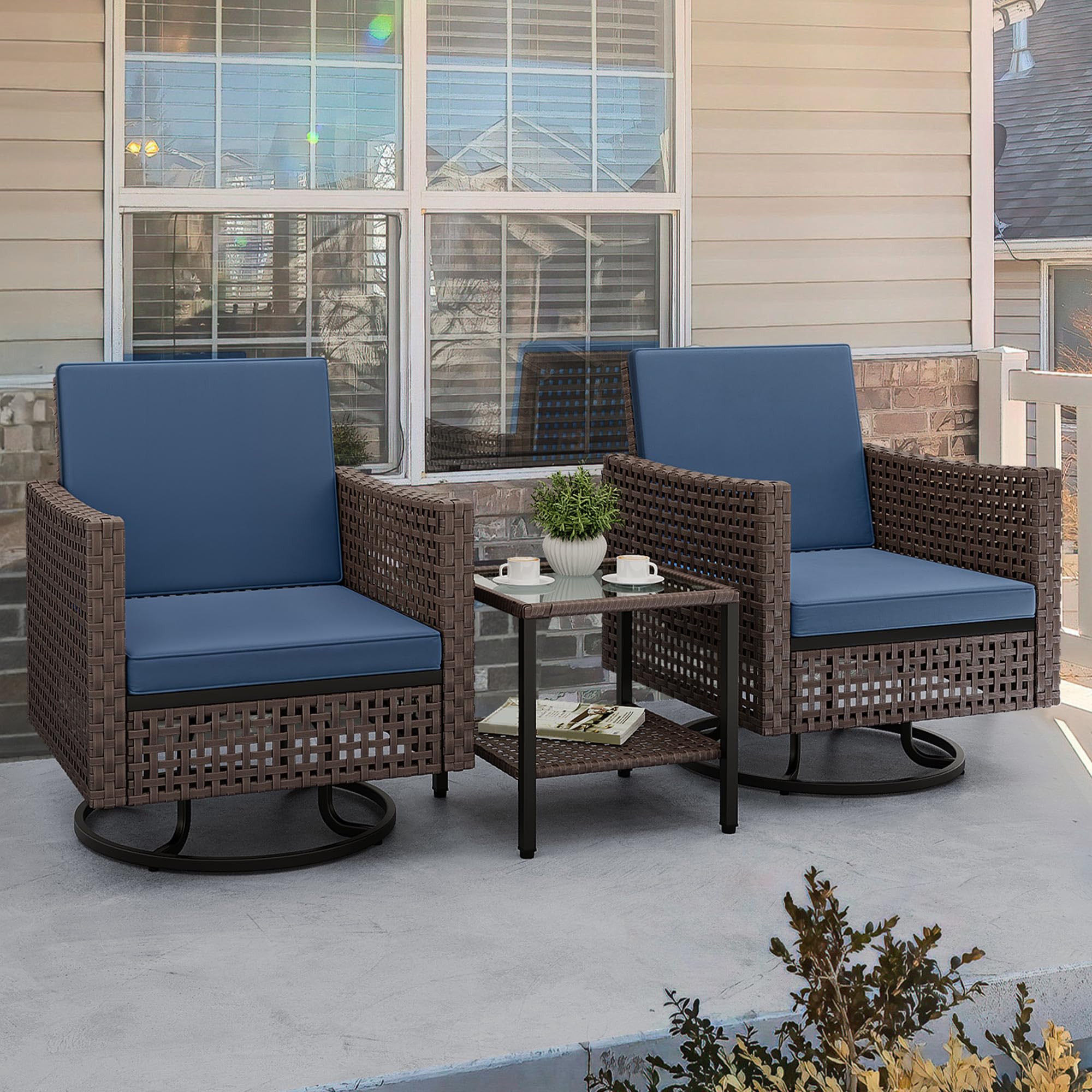 YITAHOME chairs beside a door to show scale and fit on small patios or balconies