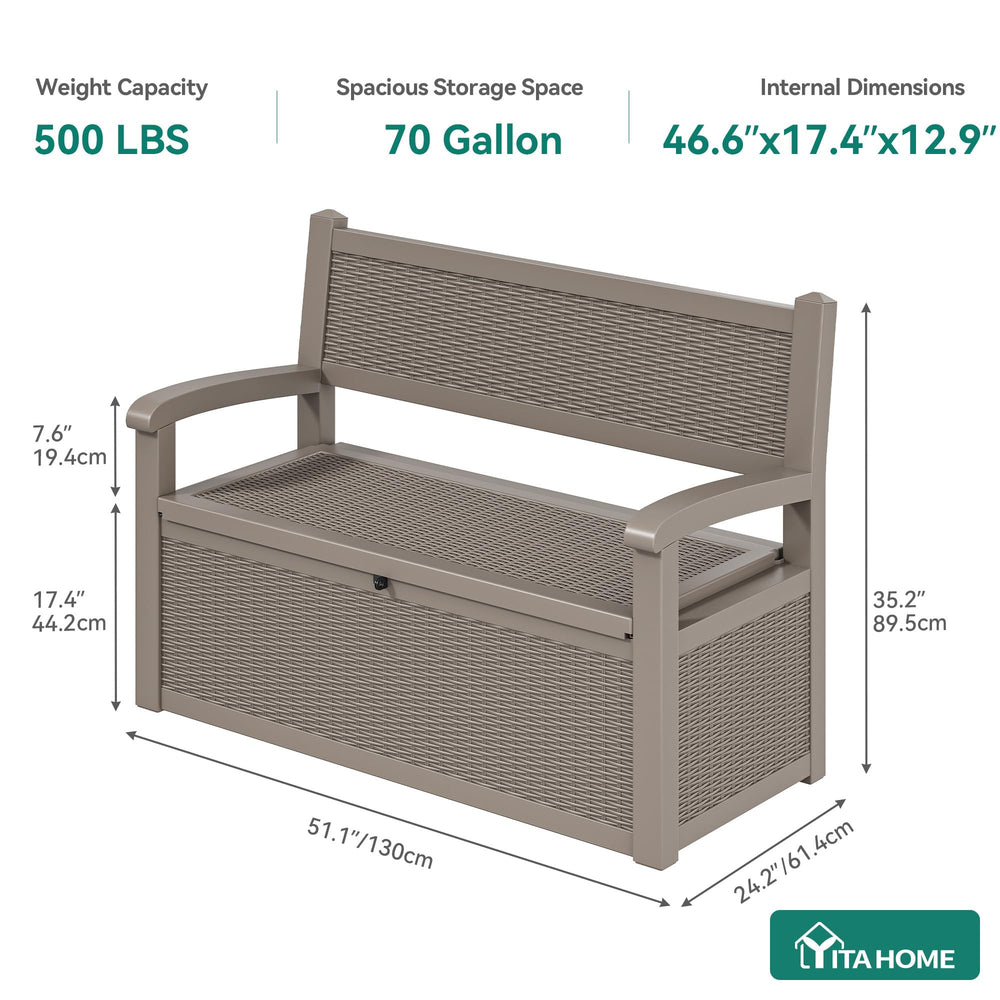YITAHOME size comparison next to garden tools for capacity clarity