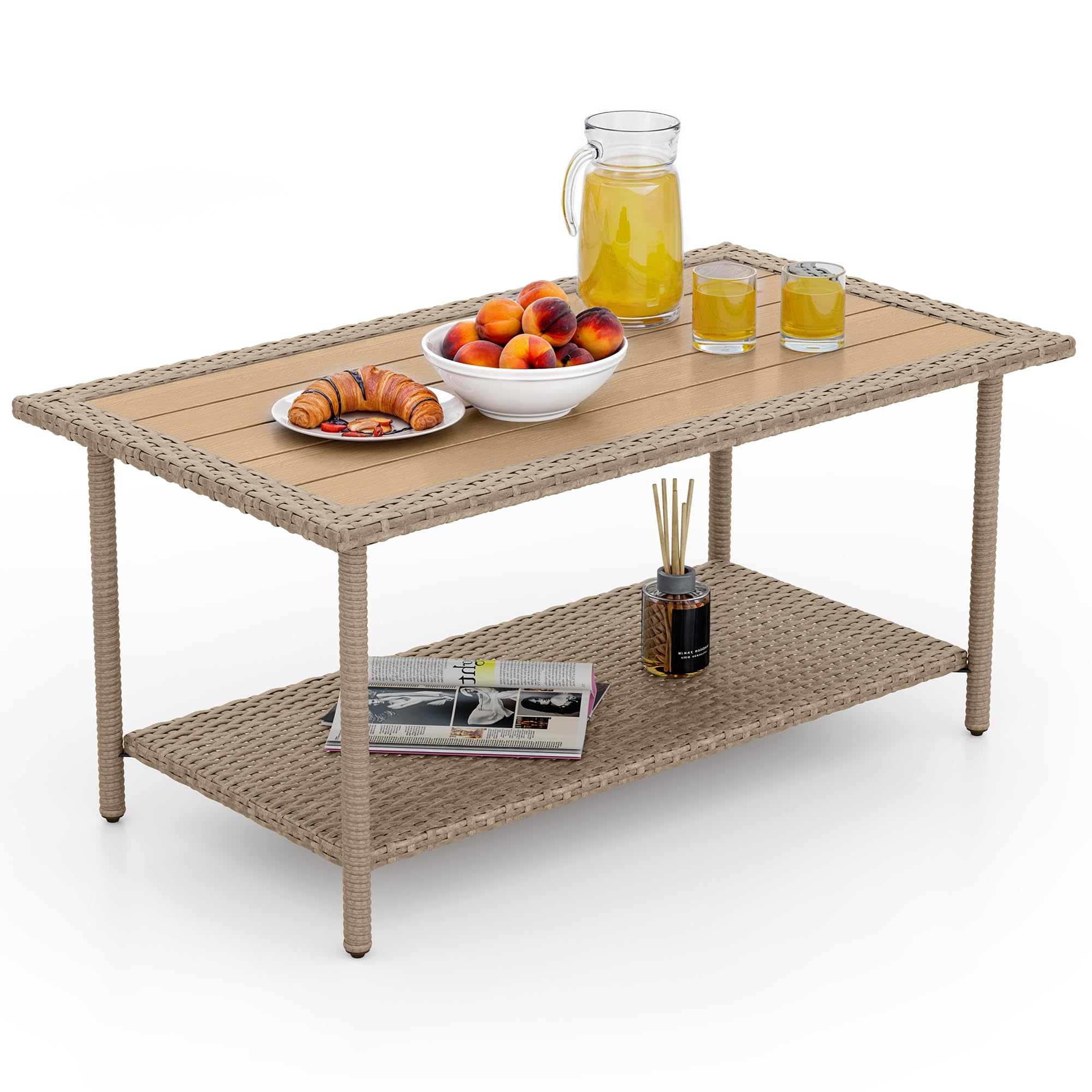 YITAHOME scale comparison with loveseat demonstrating suitable coffee table size
