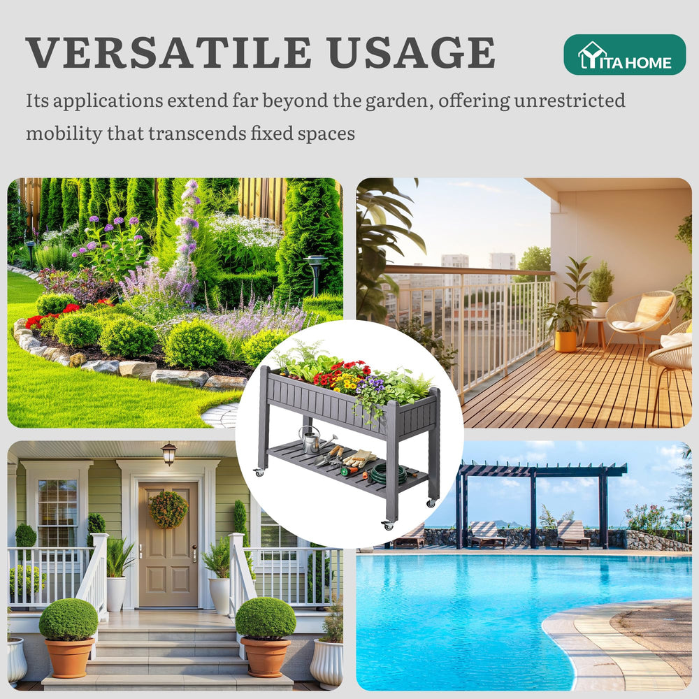 YITAHOME planter next to standard pots showing size and scale benefit