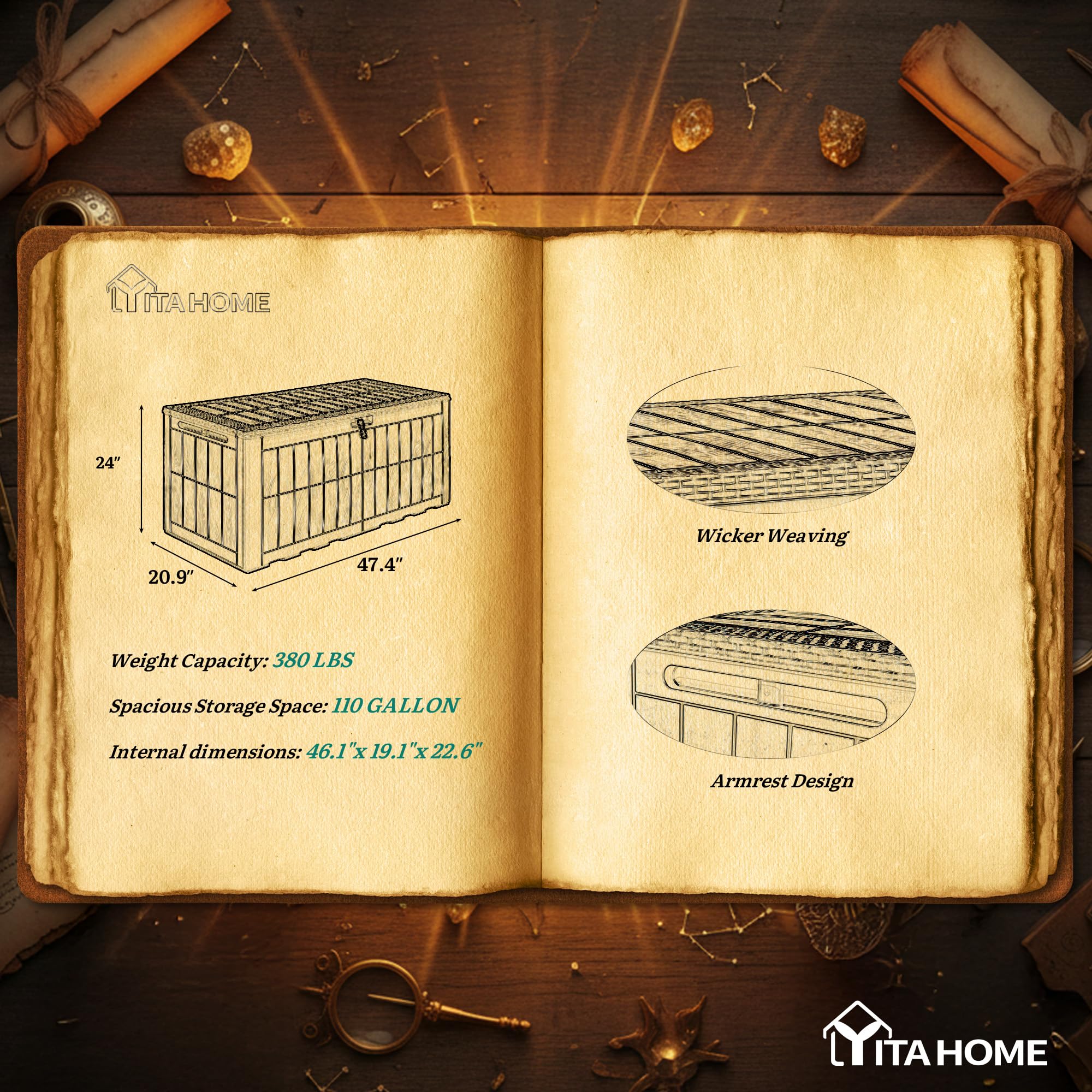YITAHOME shown with shoes for scale demonstrating practical size