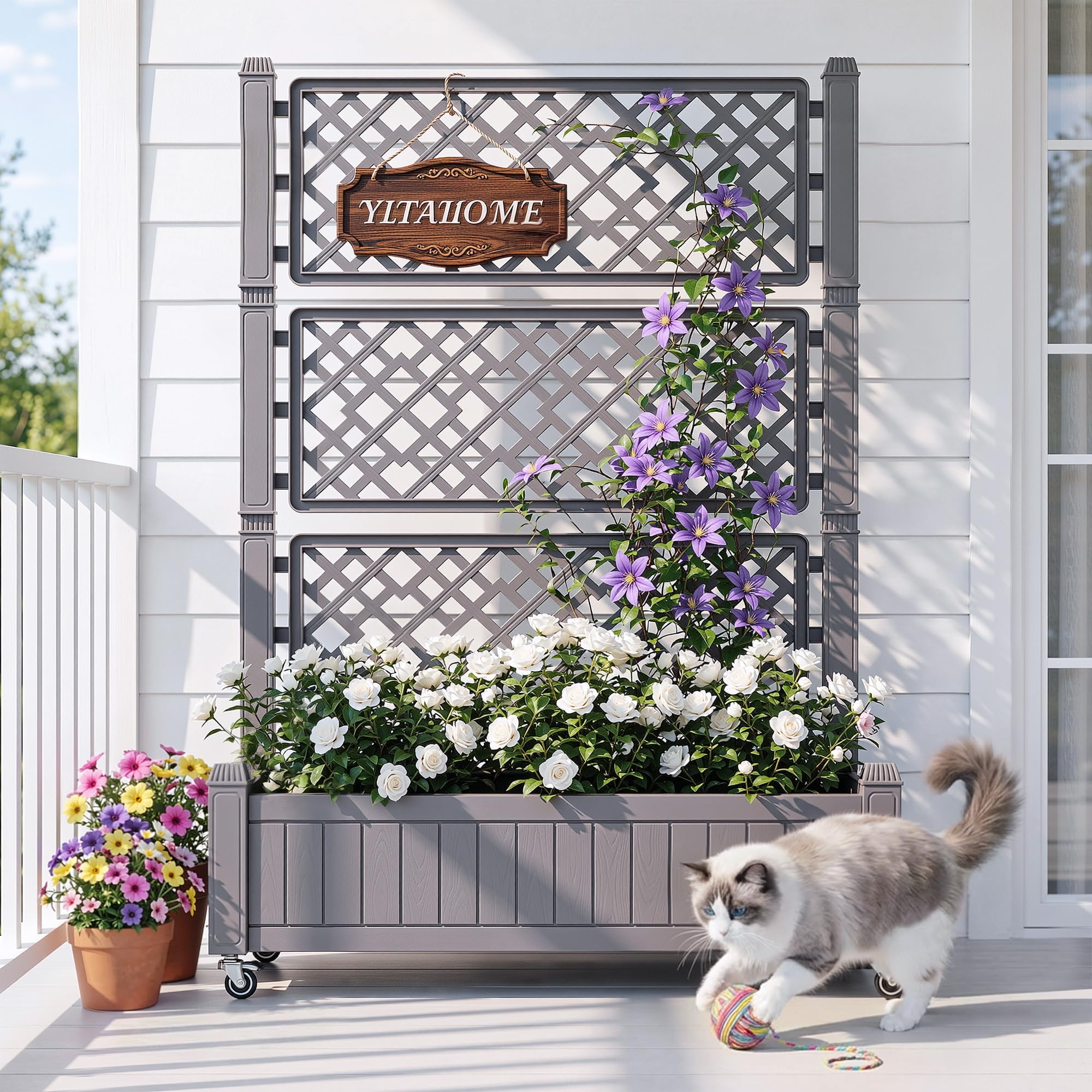 YITAHOME scale comparison with person to show planter size and accessibility
