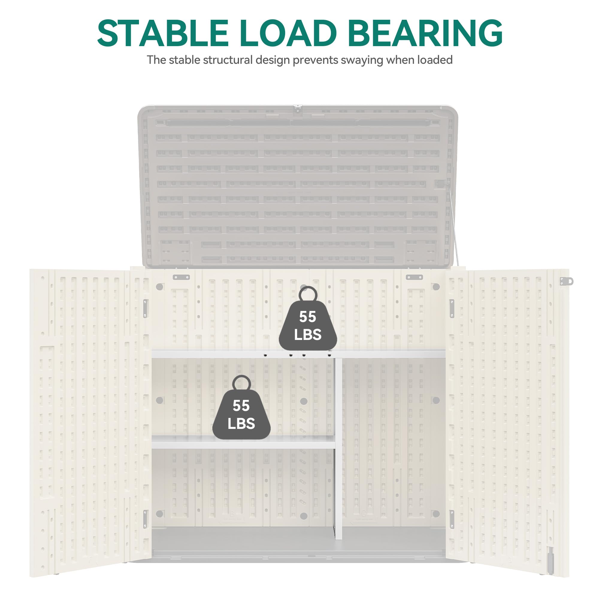 YITAHOME shelf holding tools to show 55.1 lb capacity and dependable support