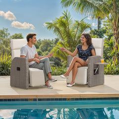 YITAHOME flip-up side table open for drinks and devices convenience