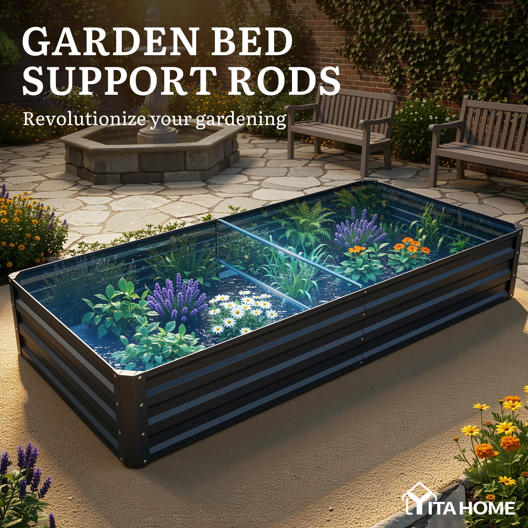 YITAHOME adult beside bed showing scale and how it fits backyard spaces