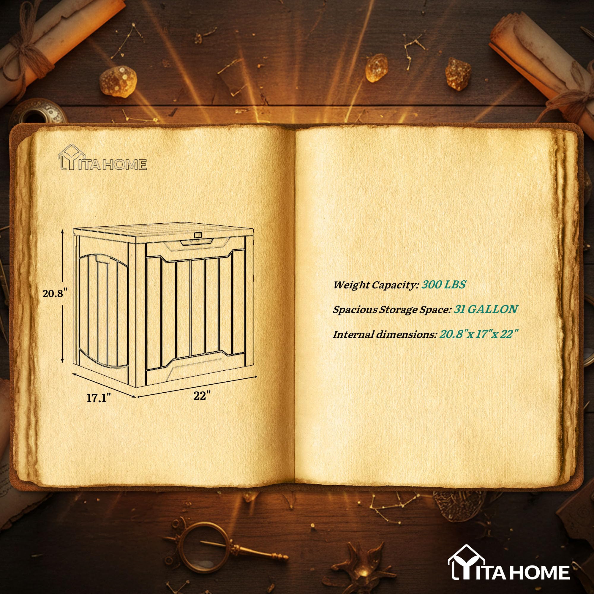 YITAHOME next to chairs showing scale for small-space layouts