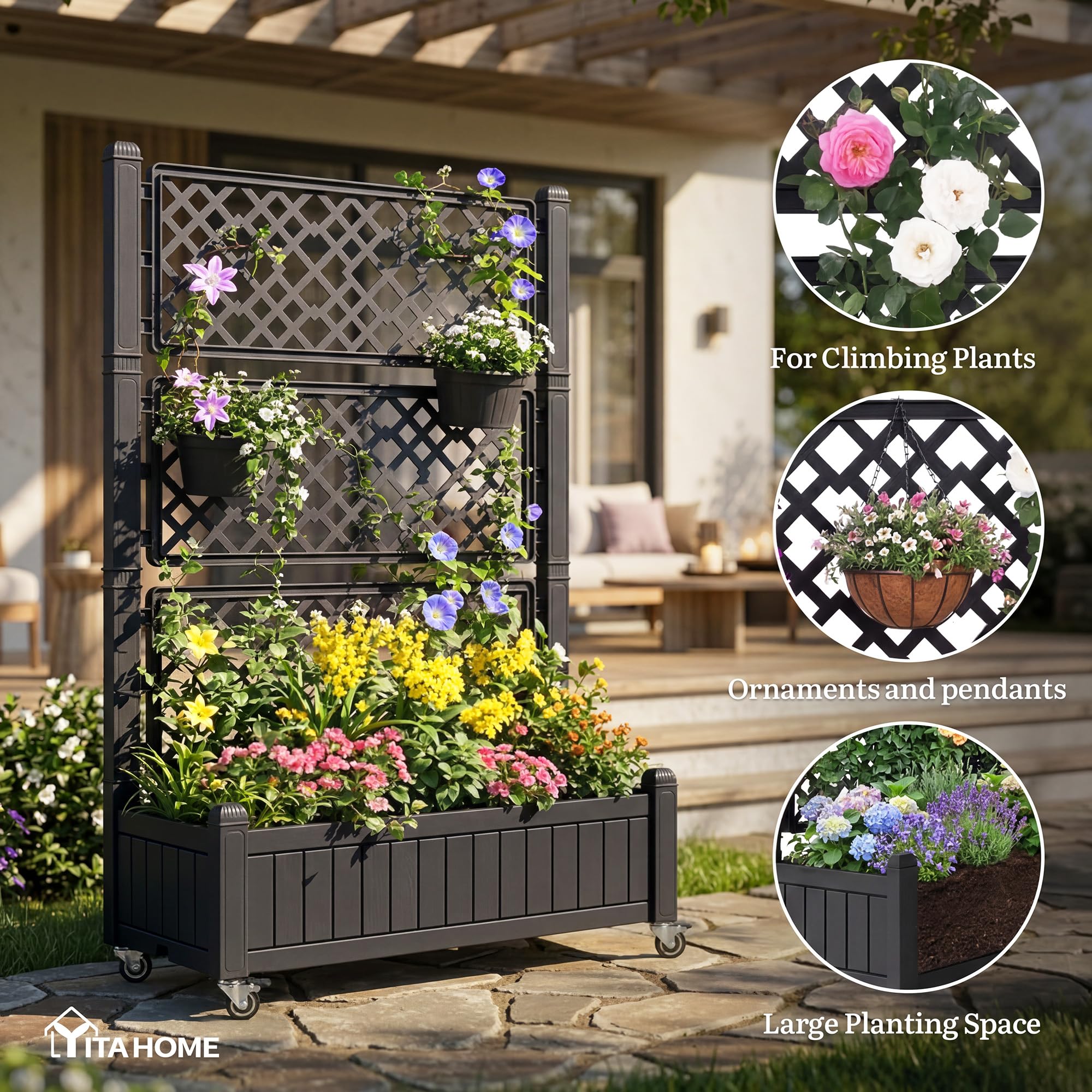 YITAHOME interior shot showing soil depth and central divider benefits