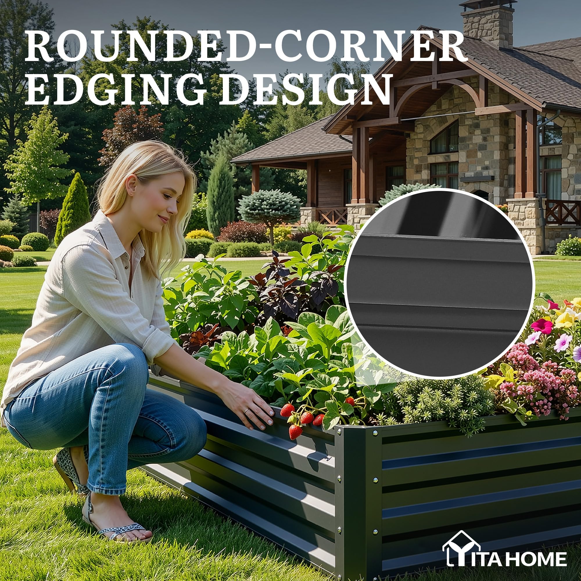 YITAHOME crossbar and ground stake securing panels for stable soil support