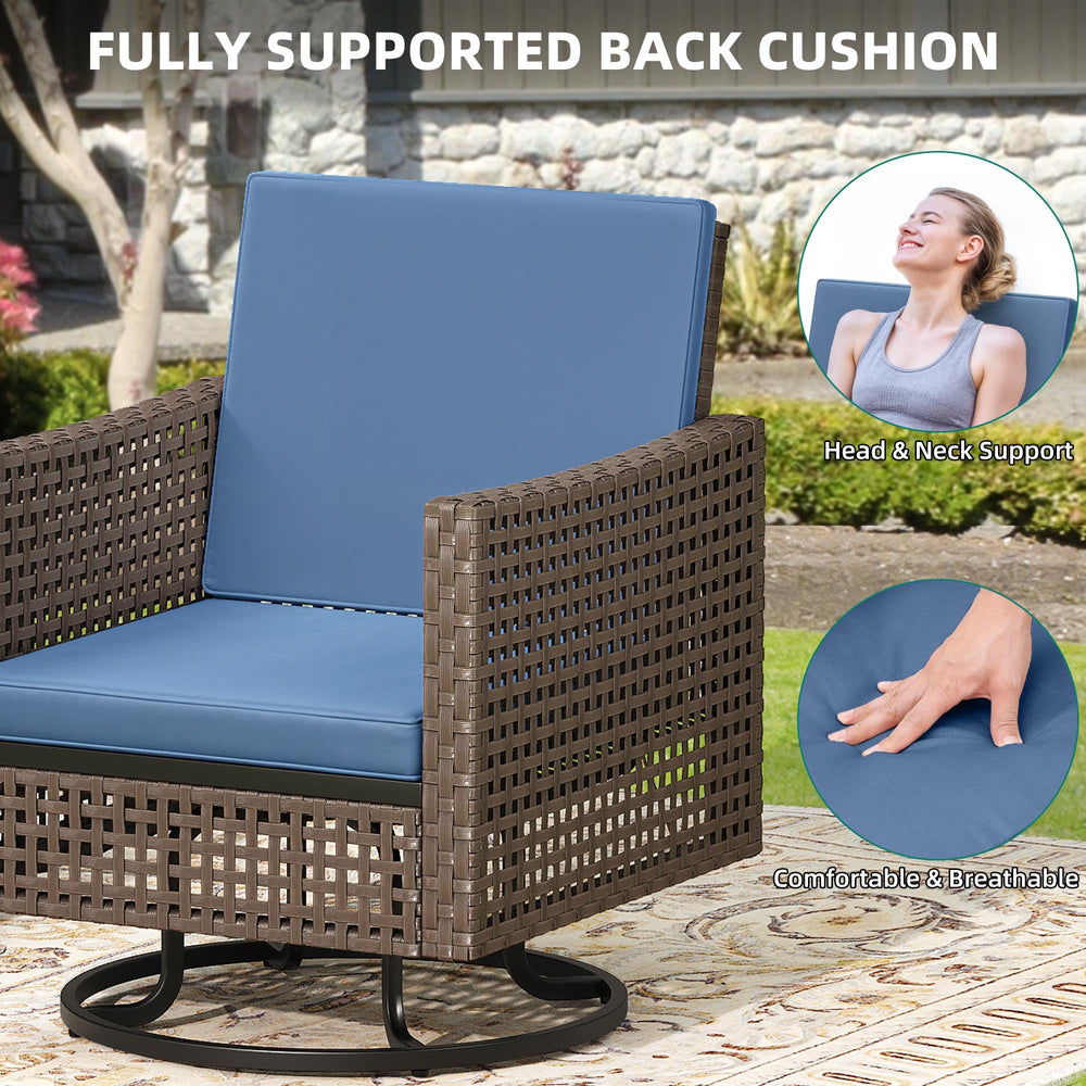 YITAHOME chair tilted to show smooth swivel and gentle rocking motion for relaxation