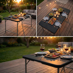YITAHOME folded table with built-in handle for easy transport and storage