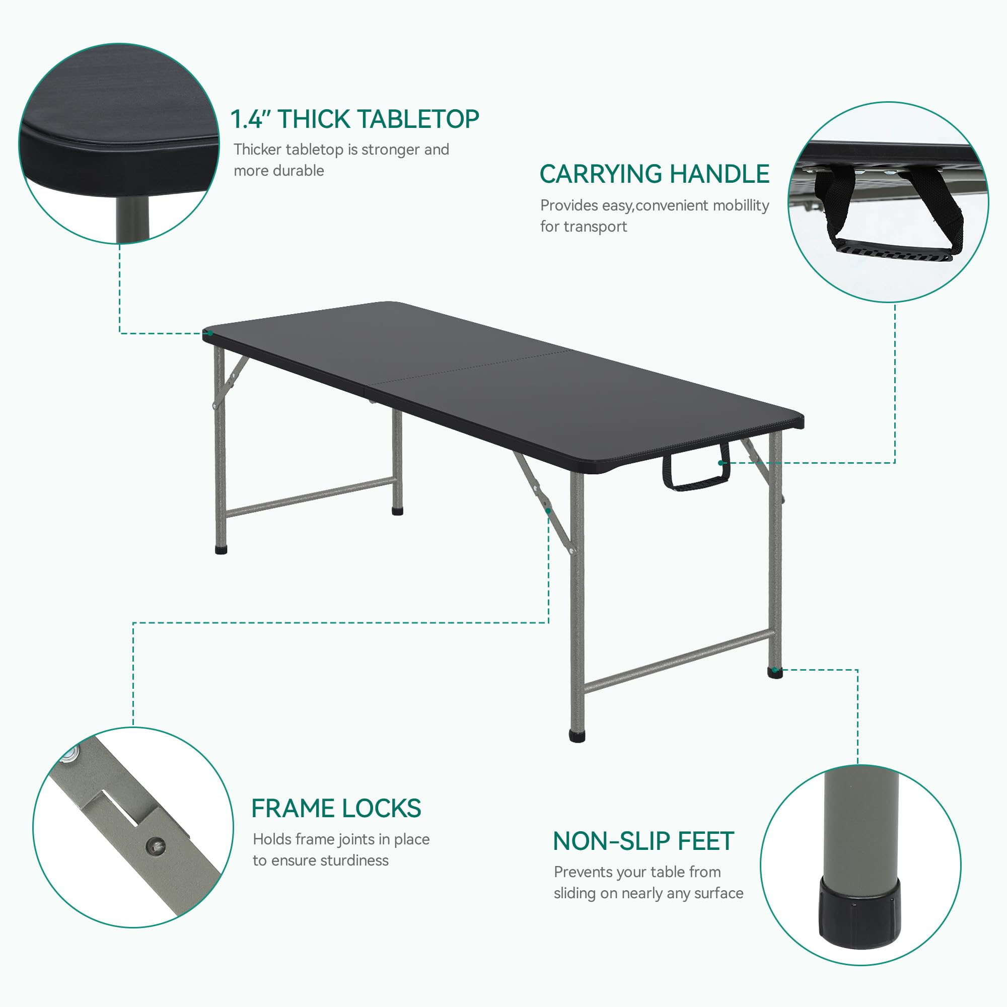 YITAHOME folding table set in dining room showing versatile home use