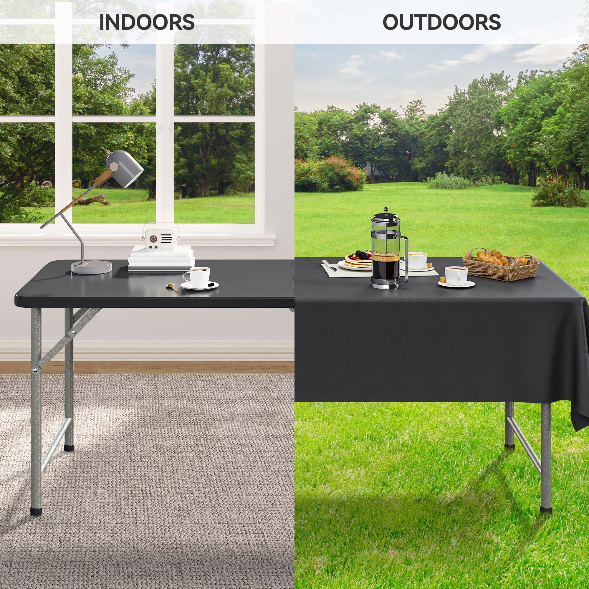 YITAHOME scale comparison with seated people showing seating for six
