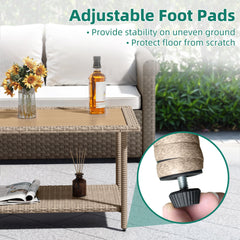 YITAHOME close top view of plastic wood tabletop offering scratch resistance
