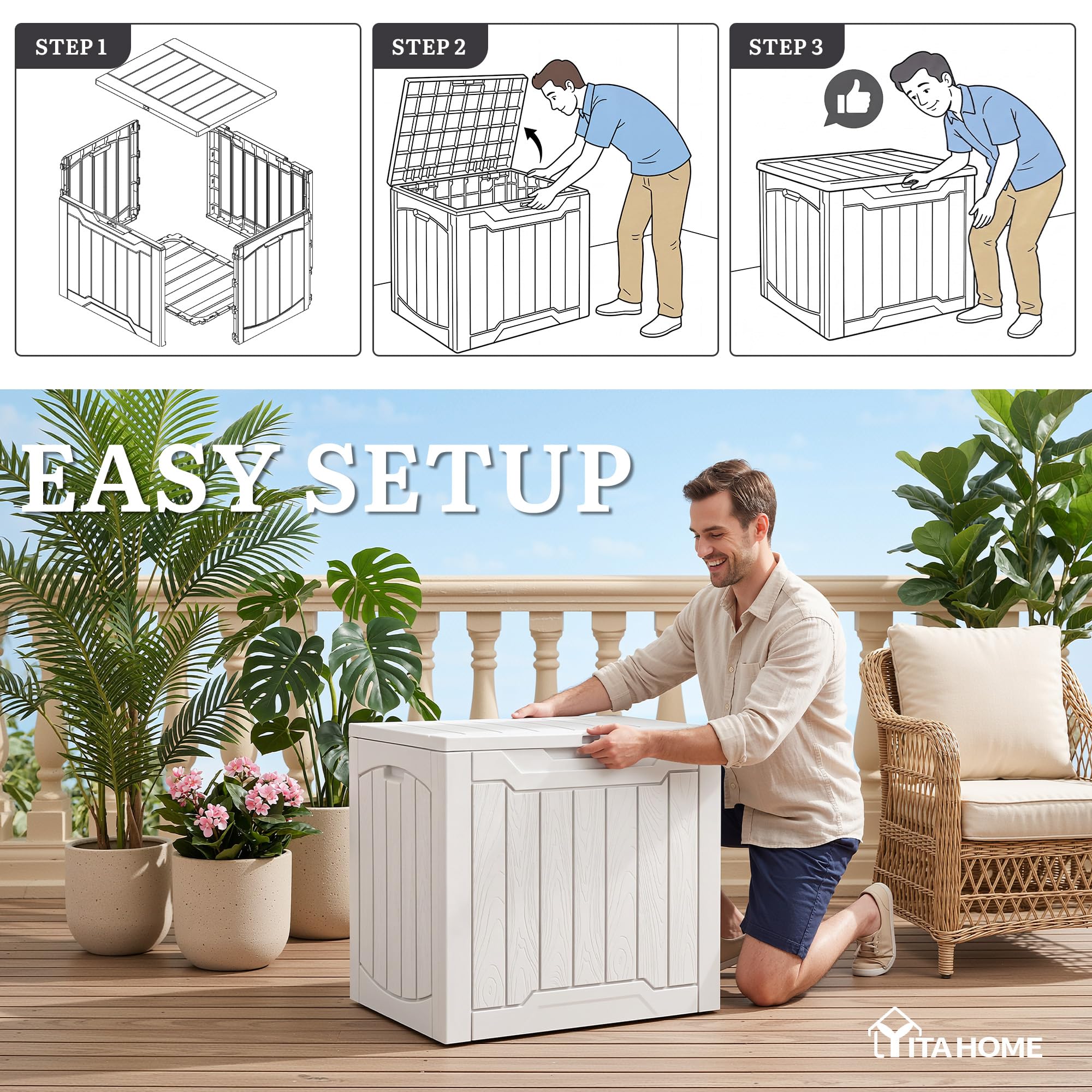 YITAHOME used as side table holding drinks demonstrating versatile use
