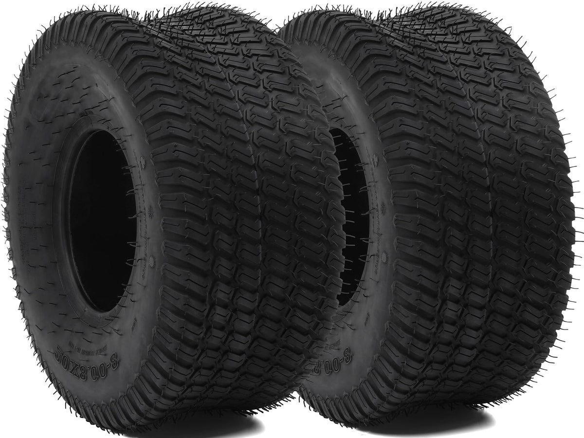 YITAMOTOR front view tire showing full tread and benefits for turf protection