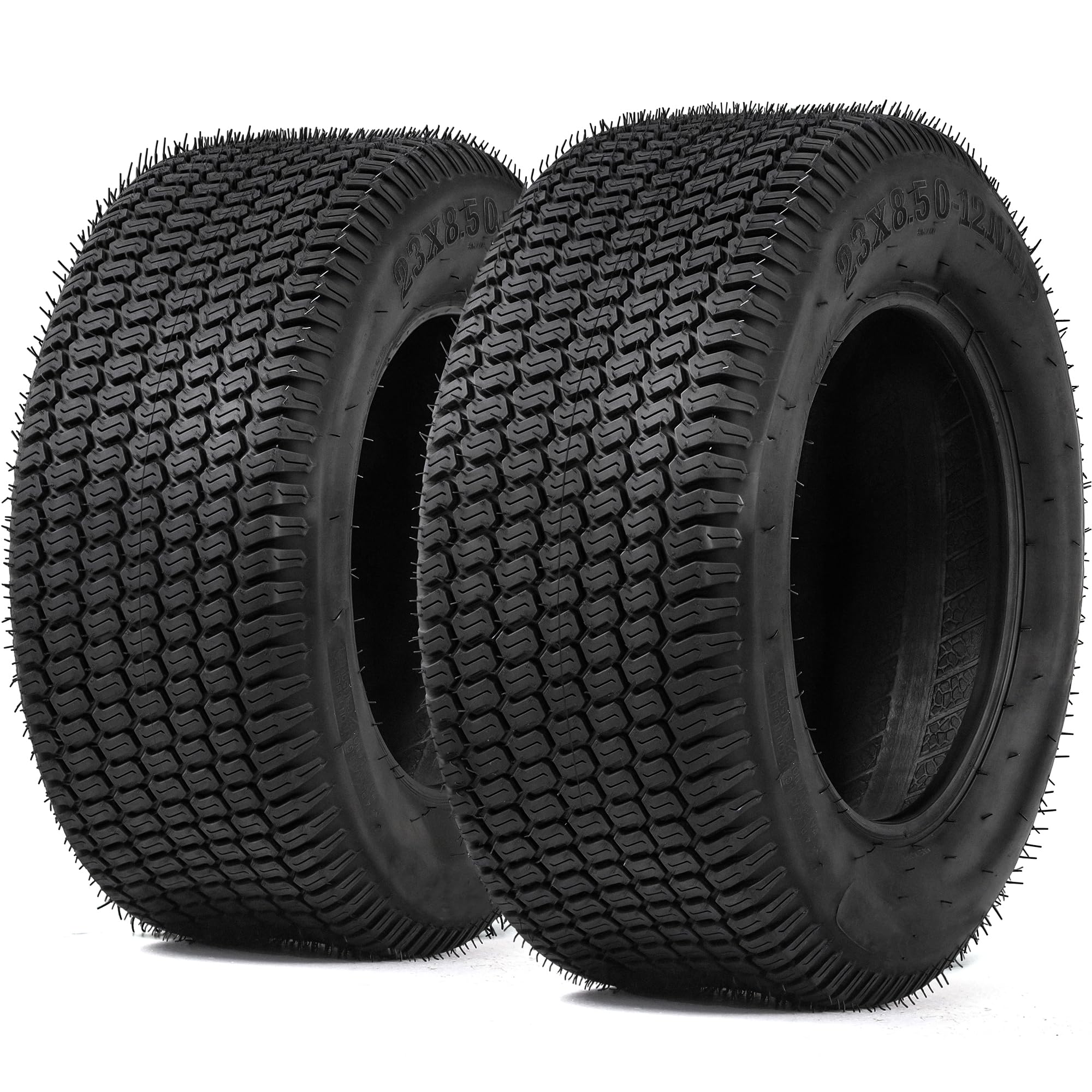 YITAMOTOR front view showing tire fit and profile, protecting turf