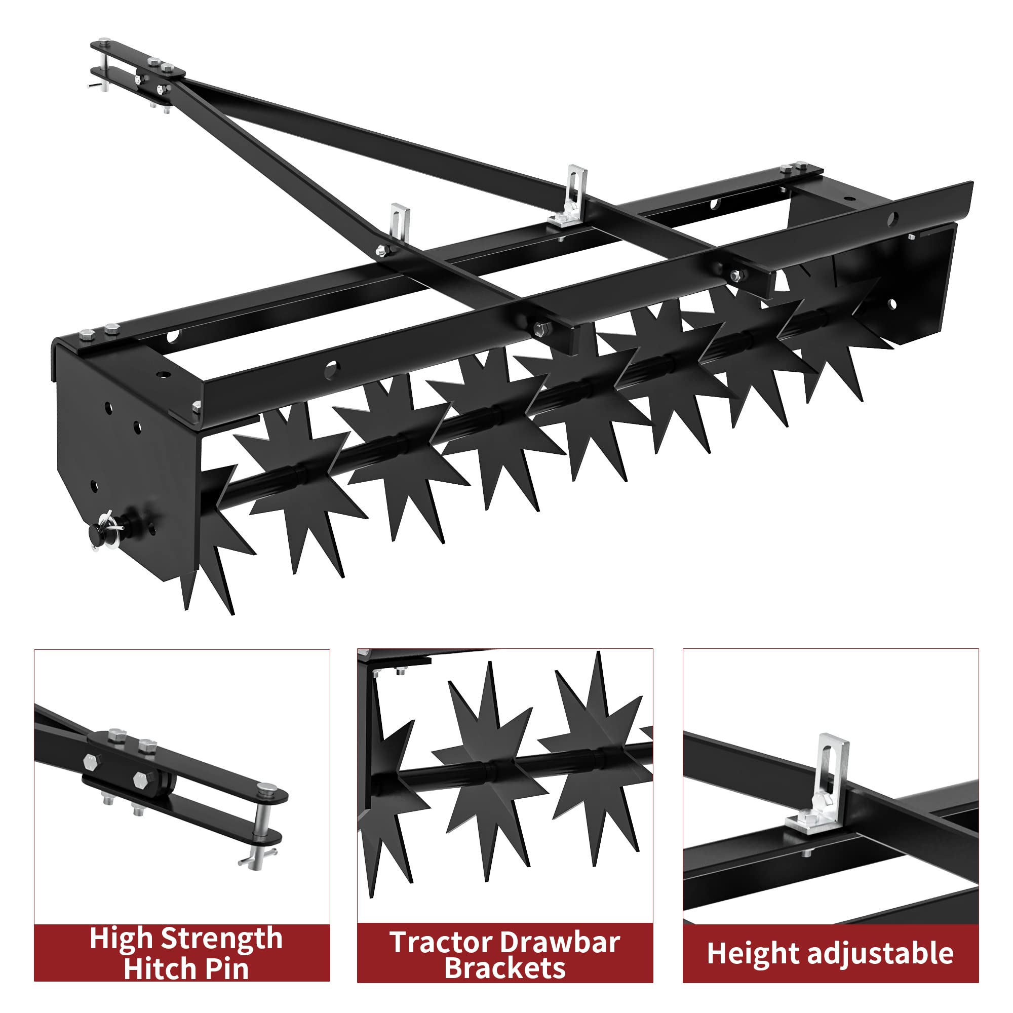 YITAMOTOR universal hitch connection to ATV showing quick, stable attachment