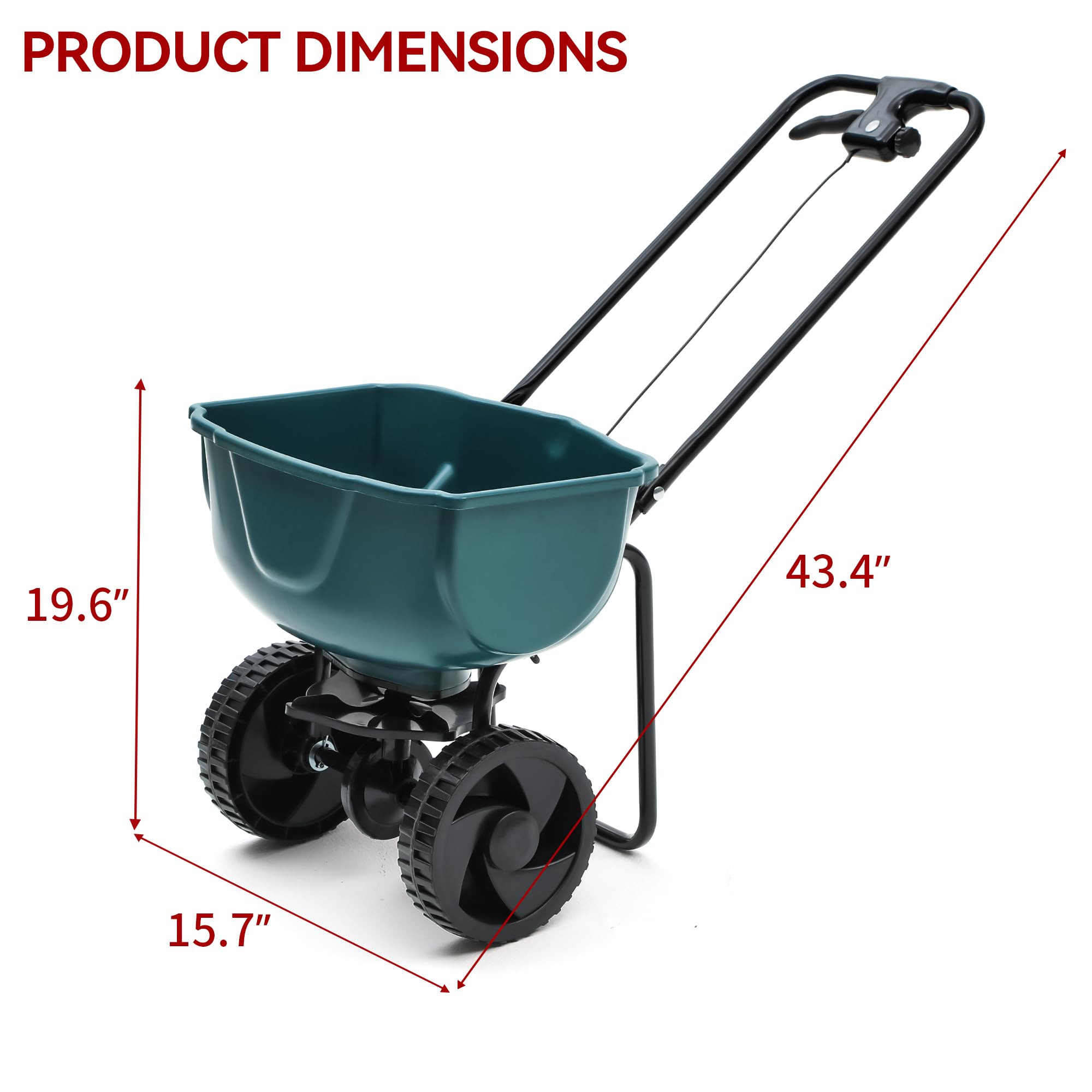 YITAMOTOR hopper close-up highlighting 60 lb capacity for fewer refills