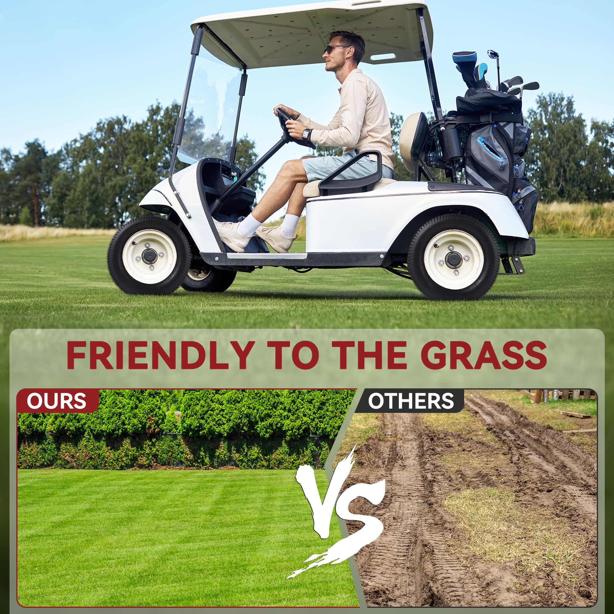 YITAMOTOR tire mounted on riding mower demonstrating stable handling
