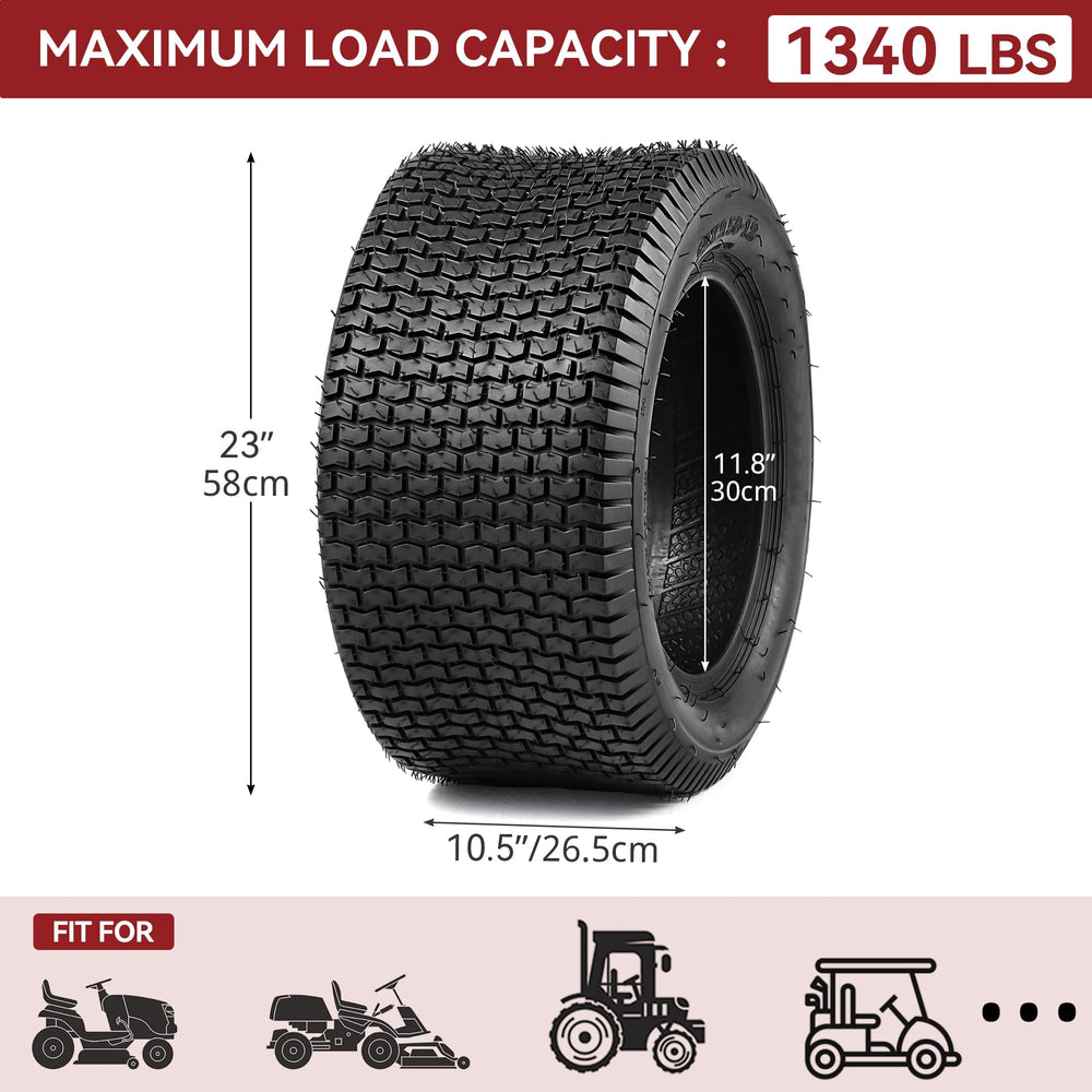 YITAMOTOR tire mounted on a riding mower illustrating smooth, quiet operation