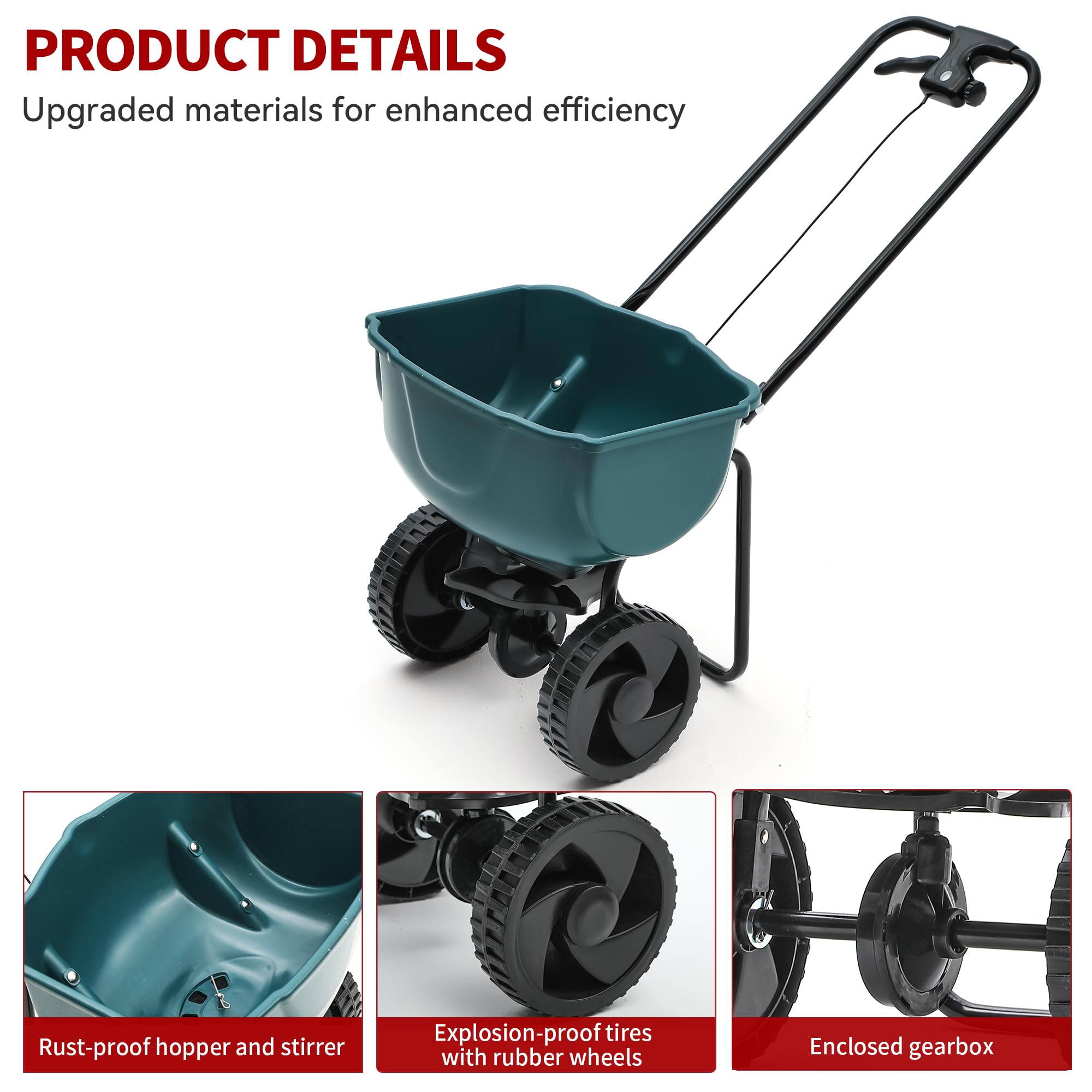 YITAMOTOR 9-inch wheel detail providing smoother push on rough terrain