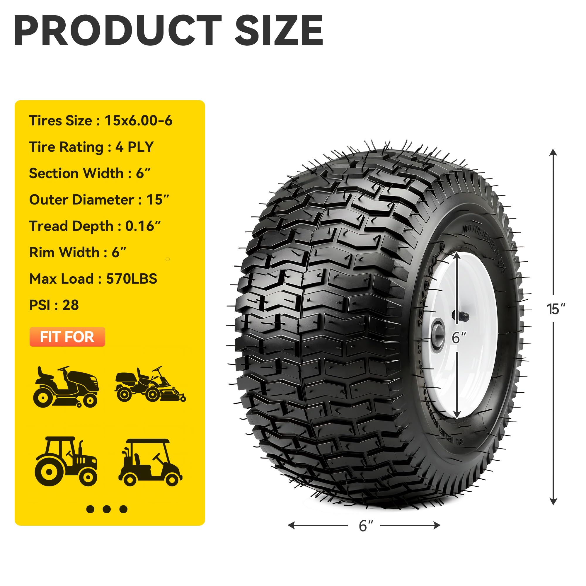YITAMOTOR wheel next to ruler shows scale for assured sizing and fit