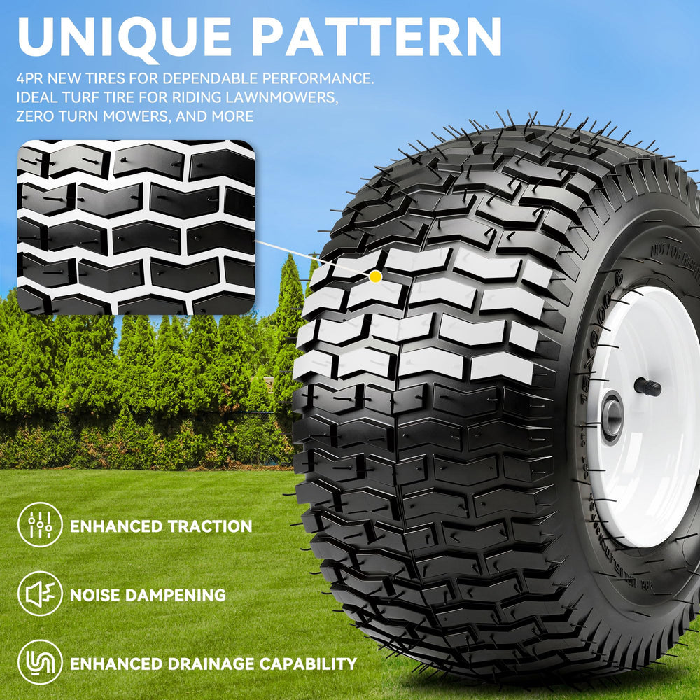 YITAMOTOR closeup of tread pattern providing turf-friendly traction benefit