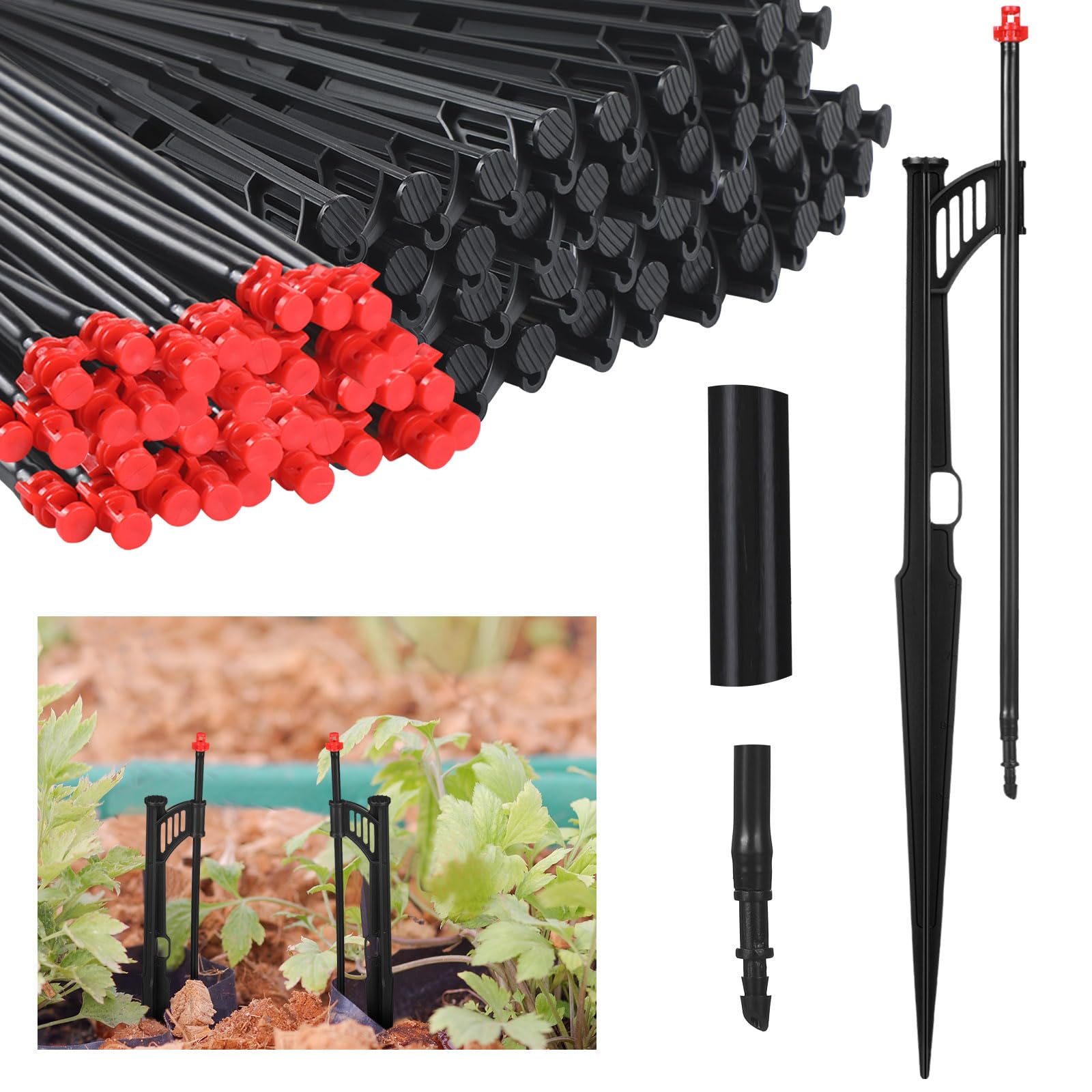 Yiyiring front packaging showing 50 stakes and quick setup benefit