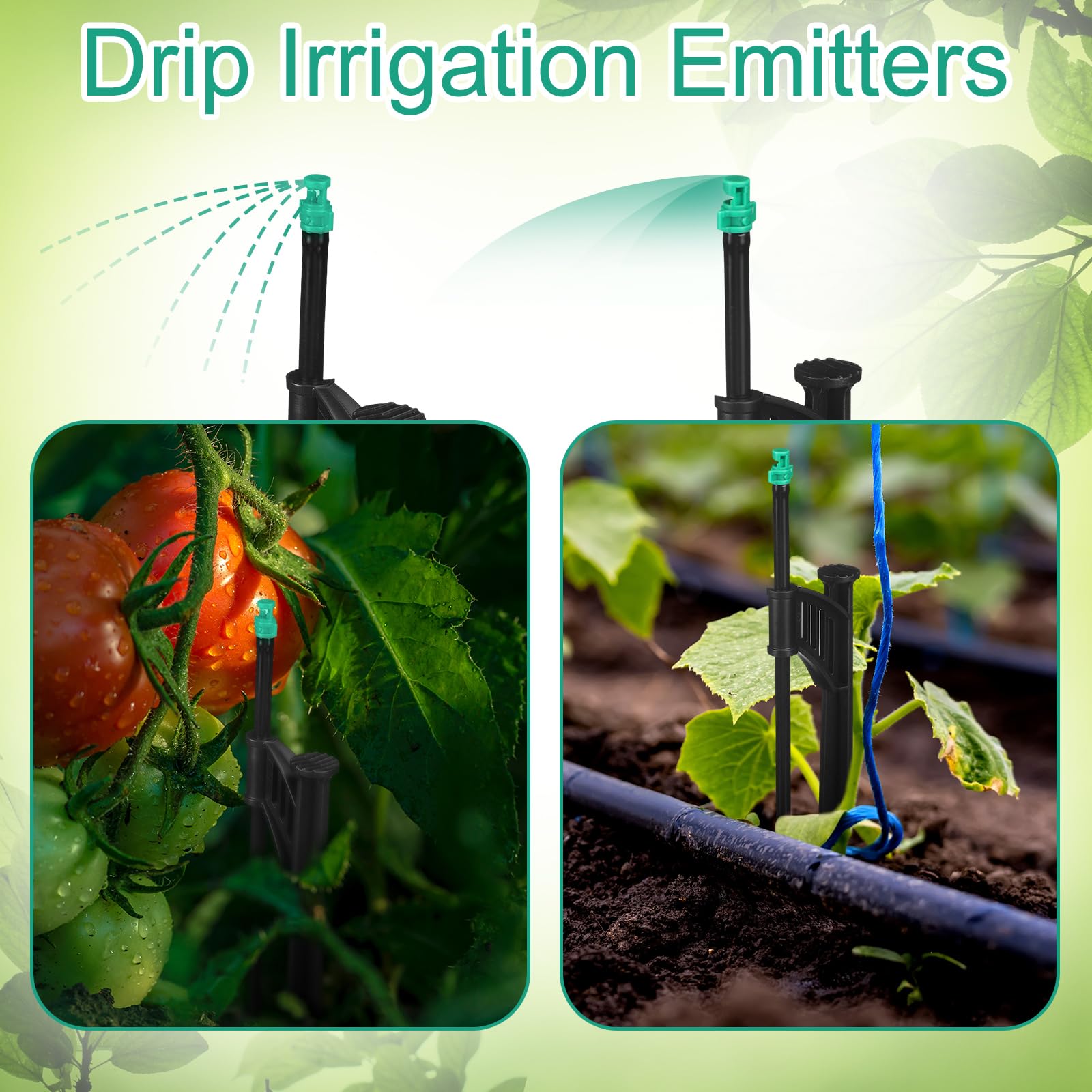 Yiyiring stakes placed across garden bed providing even efficient irrigation