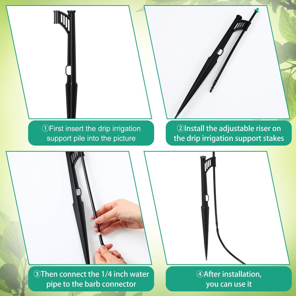 Yiyiring stake beside ruler showing 12.8-inch height for plant reach