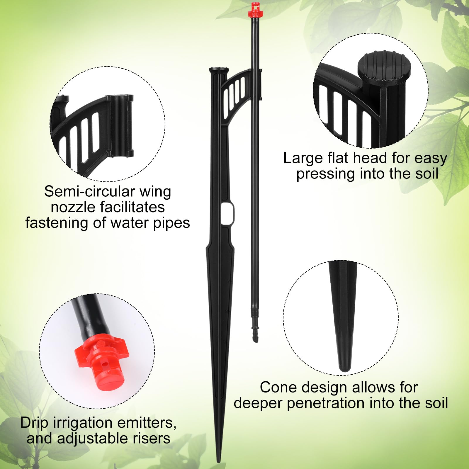 Yiyiring stake inserted in soil illustrating stability and anchoring benefit