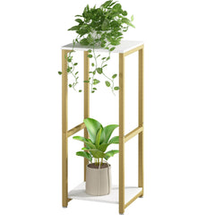 YIZAIJIA front view of two-tier plant stand showing tidy display benefit