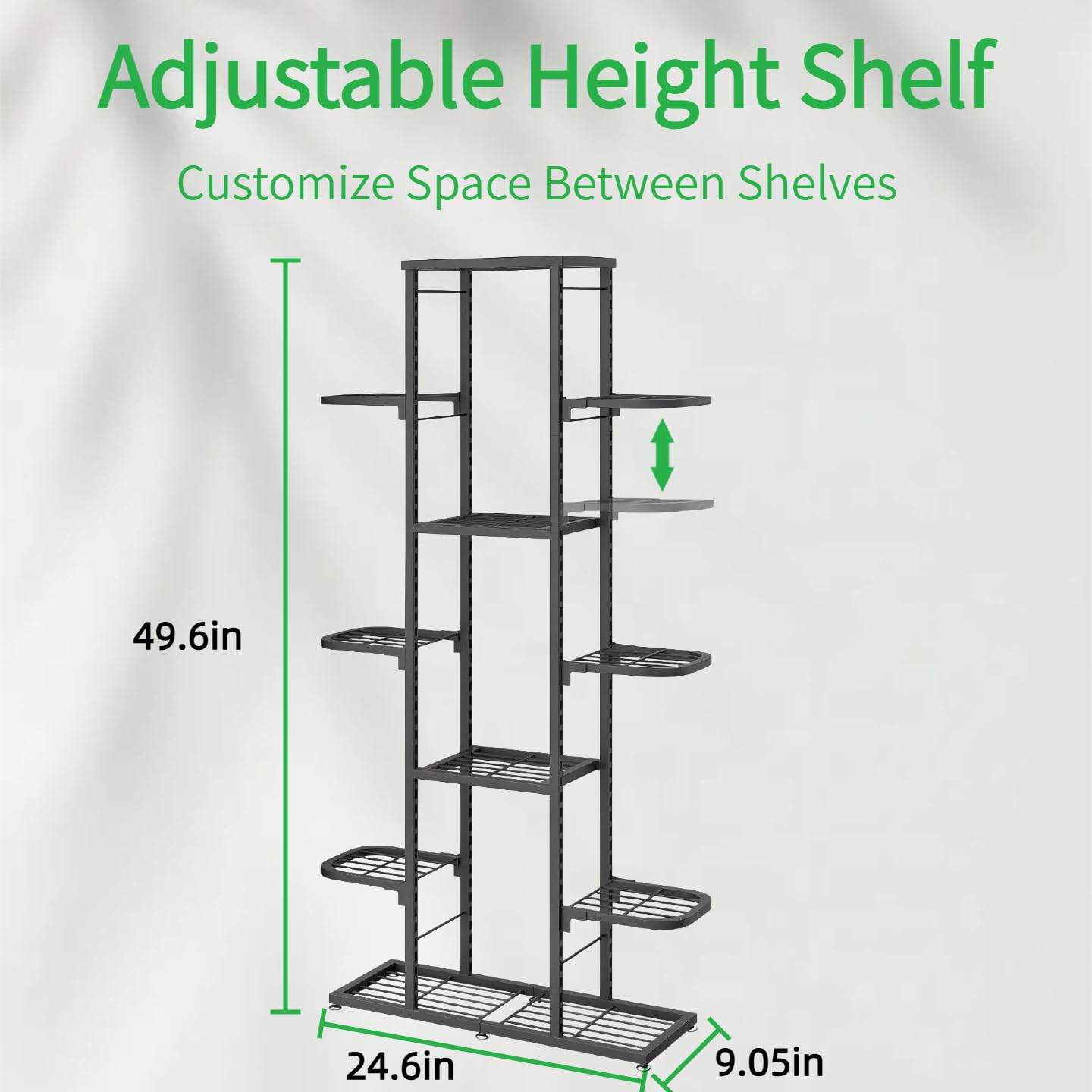 YIZAIJIA close-up of grooved shelves demonstrating adjustable-height benefit