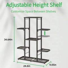 YIZAIJIA close-up of grooved rails and adjustable shelves for flexible plant heights benefit
