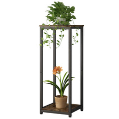 YIZAIJIA front view of two-tier plant stand showing compact vertical storage and neat display