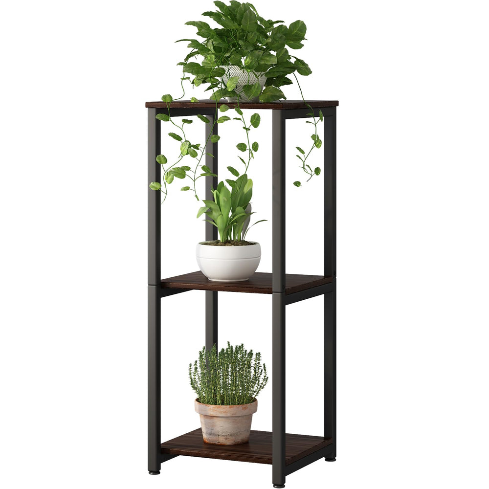 YIZAIJIA front view of 3-tier plant stand showcasing tidy display