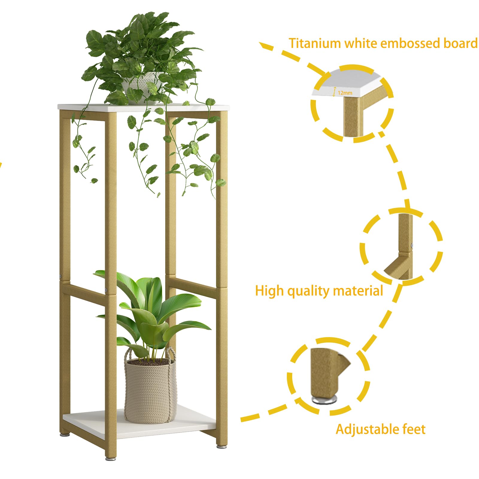 YIZAIJIA plant stand styled with plants and decor improving room aesthetics